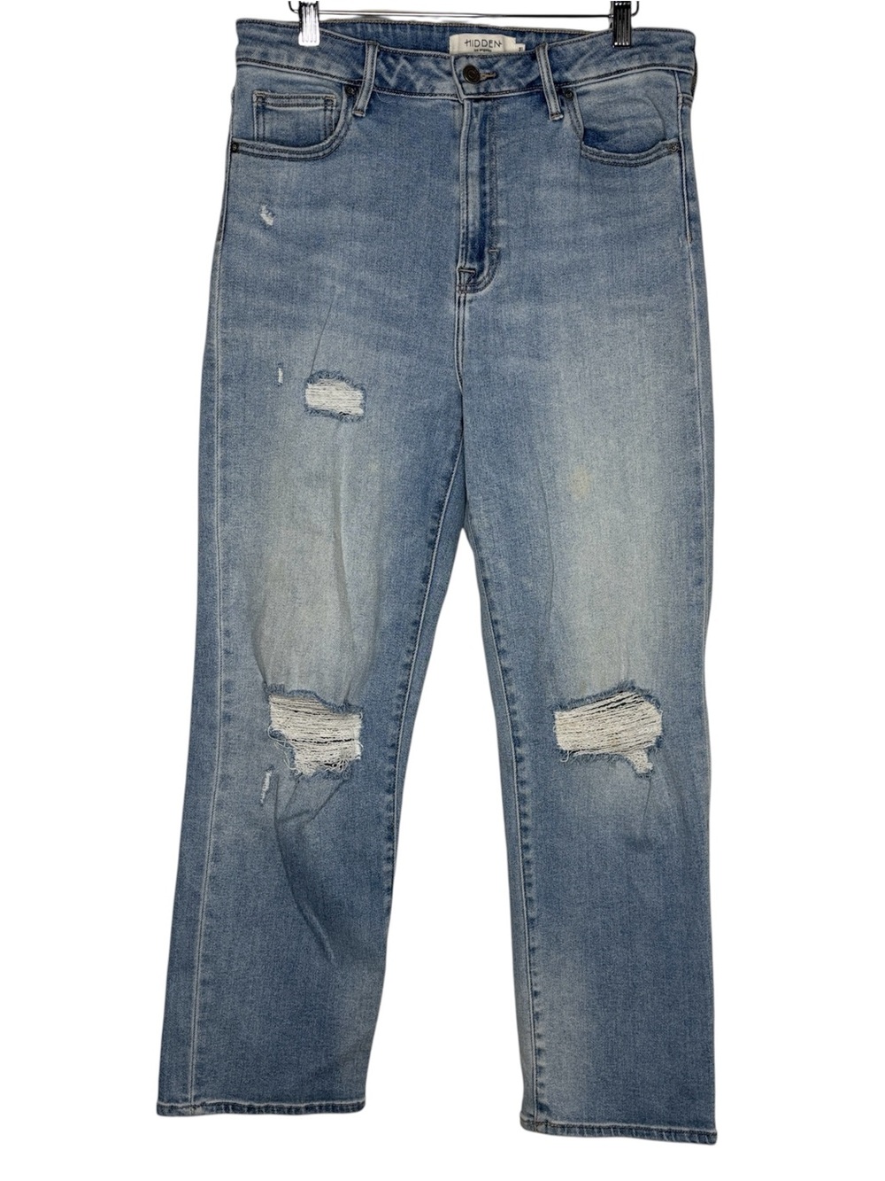 Hidden Jeans LA Light Wash Distressed High Waist Straight Leg Size 31